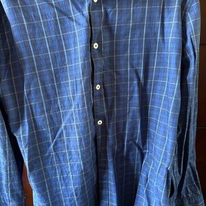 Classic Blue Plaid Men's Shirt